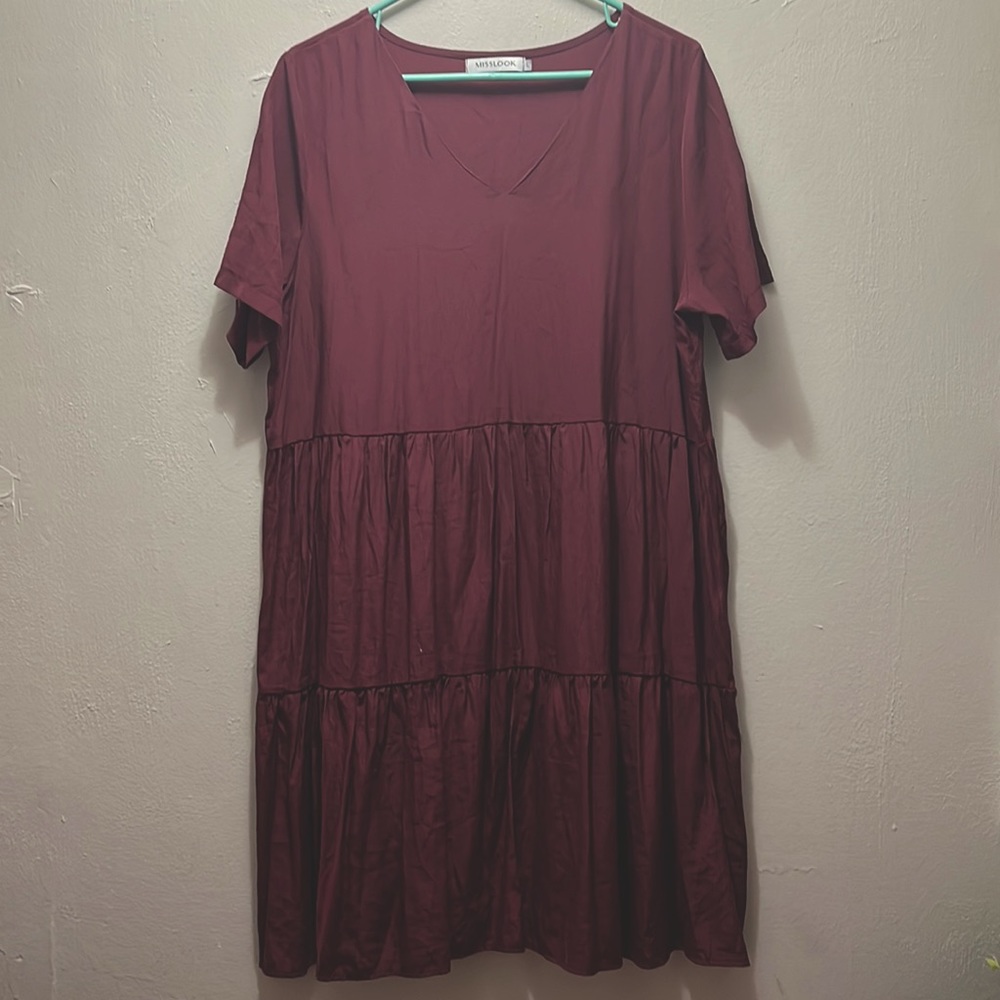 Burgundy swing dress
